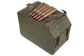 Ammo Can for ammunition belt and 12.7Ãâ108mm cartridges for a 12.7 mm heavy machine gun DShK used by the former Soviet Union Royalty Free Stock Photo